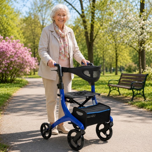 Používanie chodítka pre seniorov Timago Lorenza