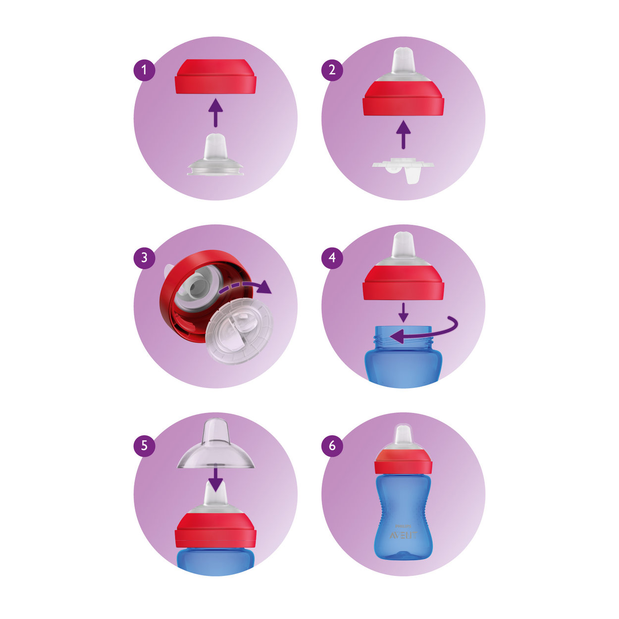 Avent hrnček 300 ml Grippy dievča s mäkkým náustkom