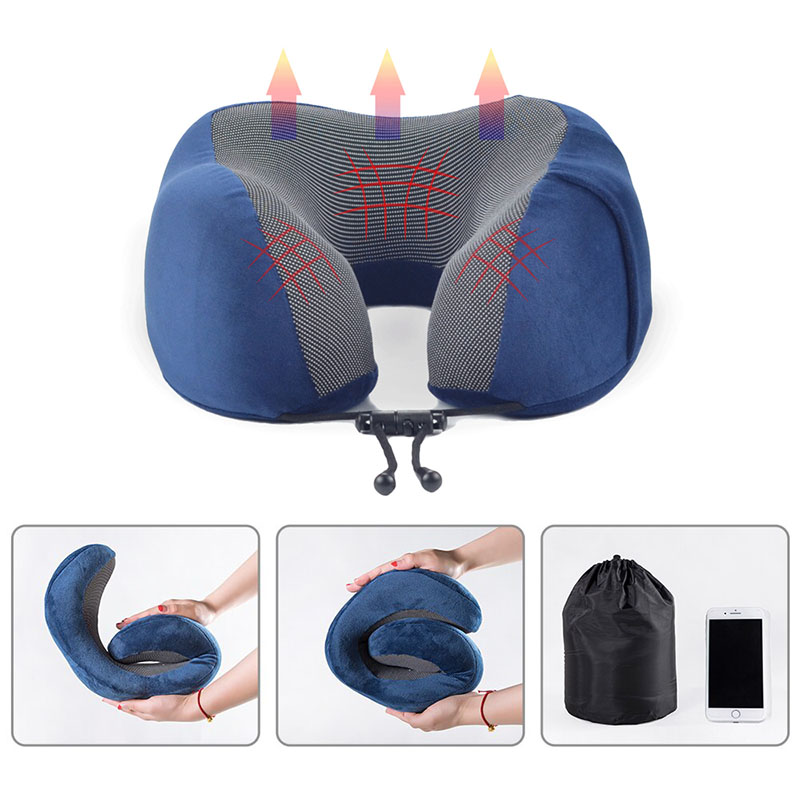 Cestovný vankúš z pamäťovej peny ružový