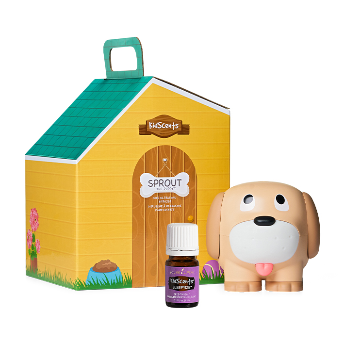 Young Living Šteniatko Sprout ultrasonický difúzer + DoTerra Trio Esenciálnych olejov citrón. levanduľa, mäta 3x5 ml