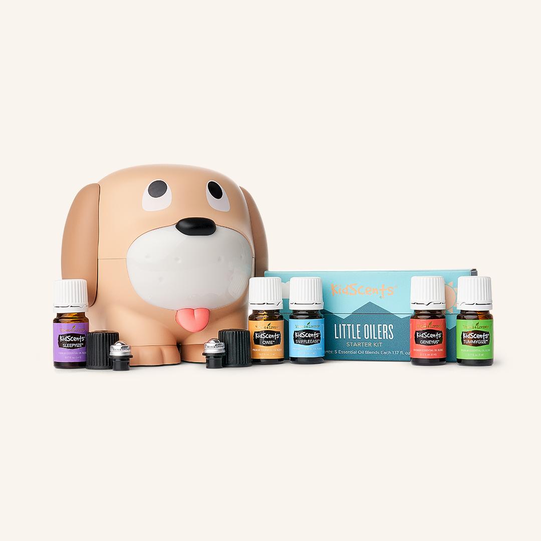 Young Living Šteniatko Sprout ultrasonický difúzer + DoTerra Trio Esenciálnych olejov citrón. levanduľa, mäta 3x5 ml