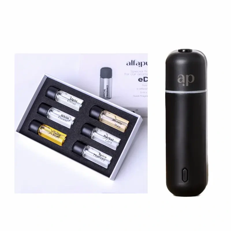 AlfaPureo eDrive – inteligentný difuzér do auta white + 6ks aroma olejov