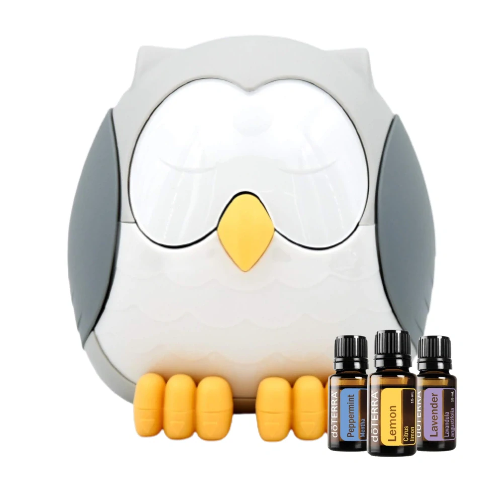 Young Living Sovie pierko ultrasonický difúzer + DoTerra Trio Esenciálnych olejov citrón. levanduľa, mäta 3x5 ml