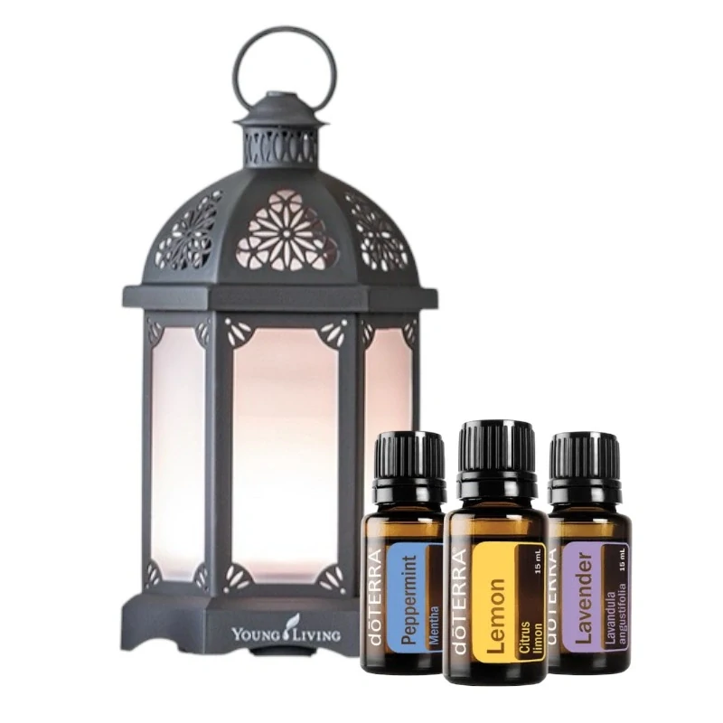 Young Living aroma difúzer Lucerna černý antracit + Doterra trio esenciálních olejů 3x5ml