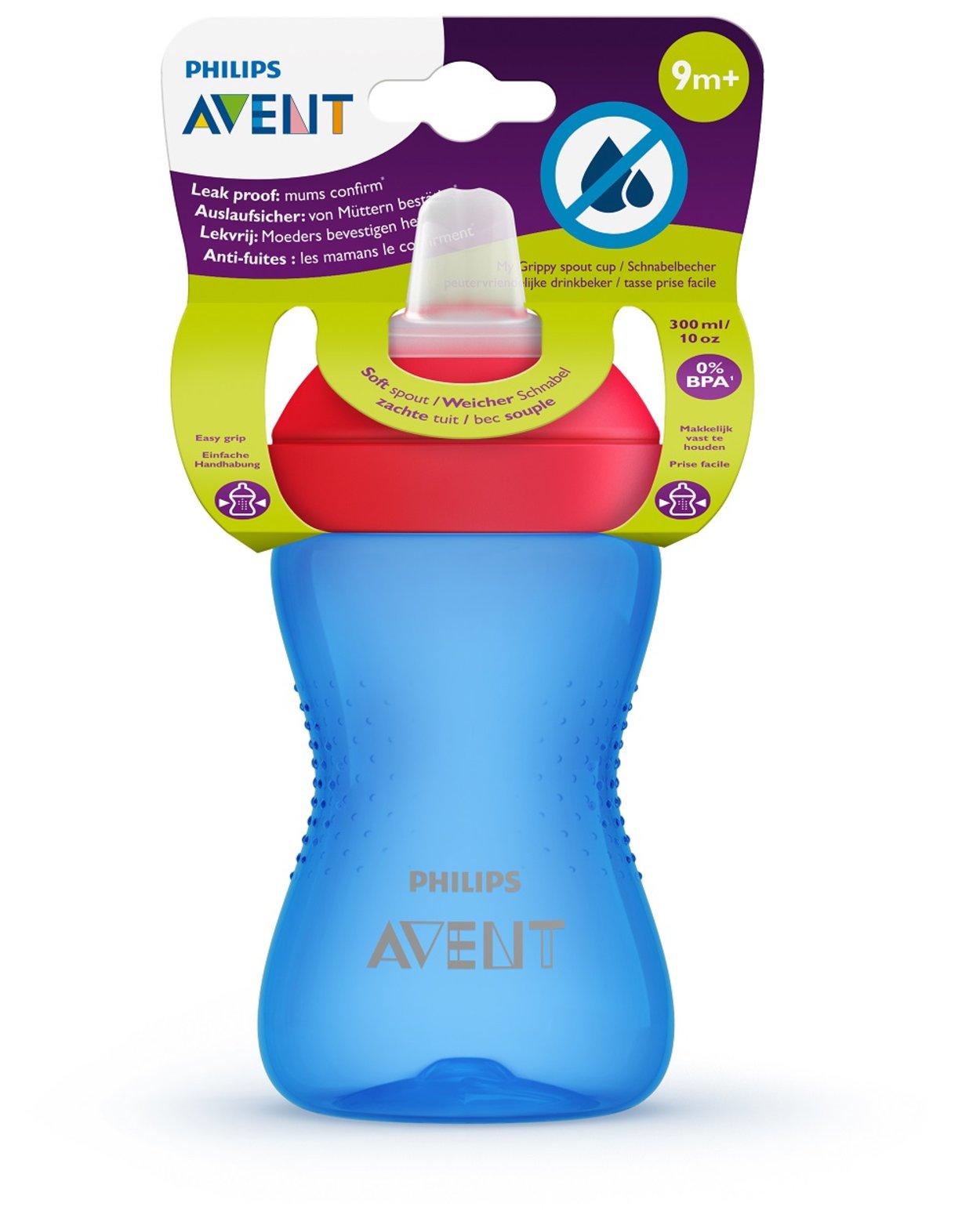 Avent hrnček 300 ml Grippy chlapec s mäkkým náustkom