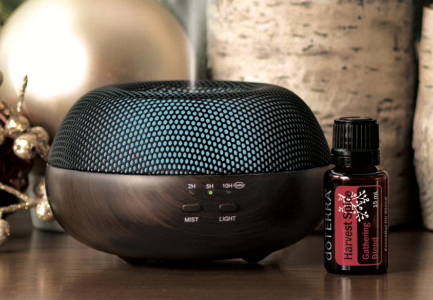doTERRA Brevi Walnut diffuser + doTERRA Trio esenciálnych olejov 3x5 ml ...