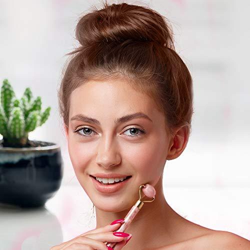 Masážny valček ARCLOGY Jade Roller a Gua sha kameň Ruženín