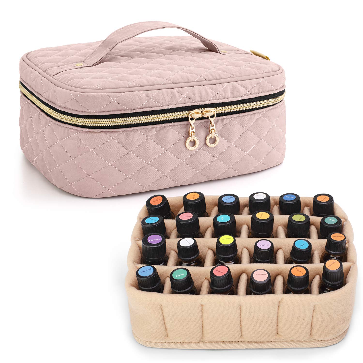 Taška na esenciálne oleje 24 x 5-30 ml ružová