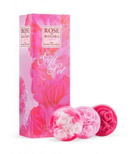 Darčekový Set - 3 ručne robené mydlá Rose of Bulgaria