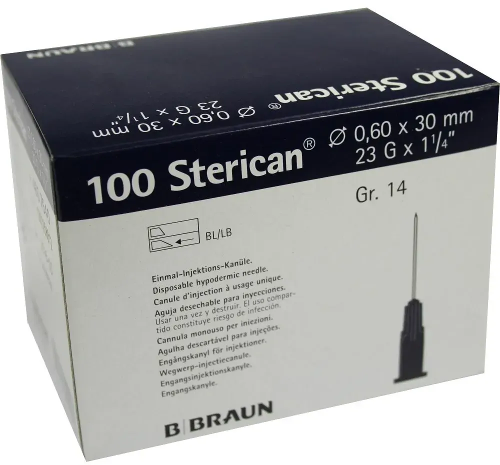 B BRAUN Jednorázové sterilné injekčné ihly 0,7 x 30 mm 100 ks čierna