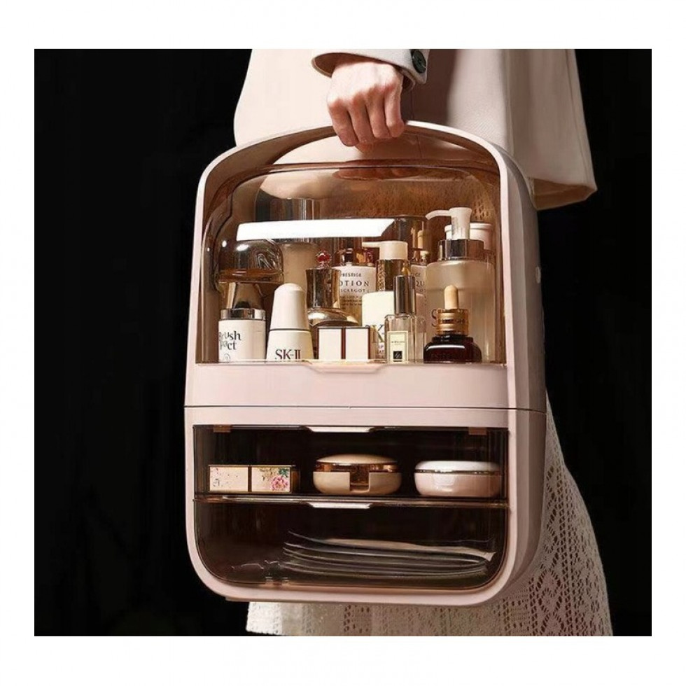 Organizér na kozmetiku so zásuvkami púdrový