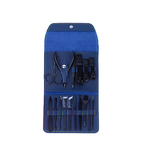 Manikúrny set pánsky 16 dielny modrý