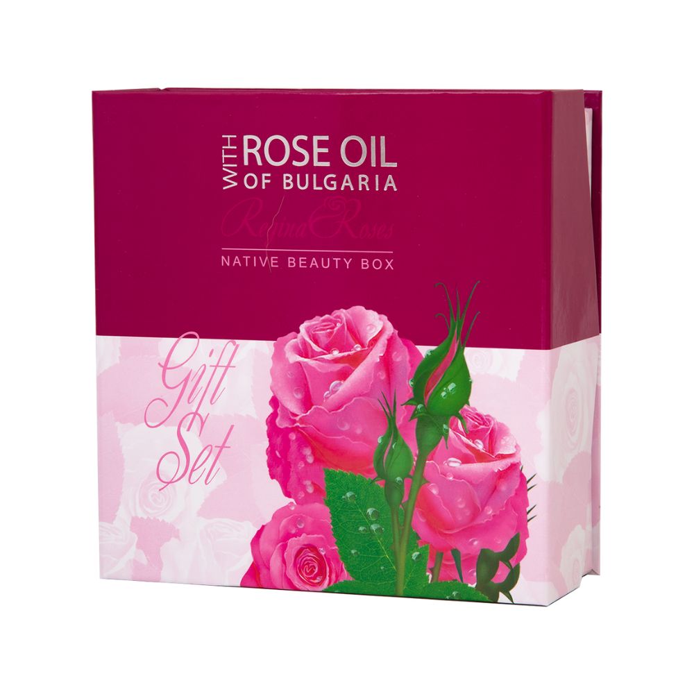 Darčekový set pre ženy - denný krém, mydlo, parfum - ROSE OIL OF BULGARIA