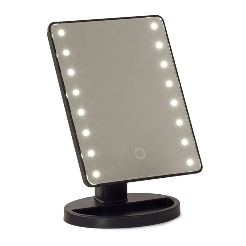 Verk 16 LED kozmetické zrkadlo čierne