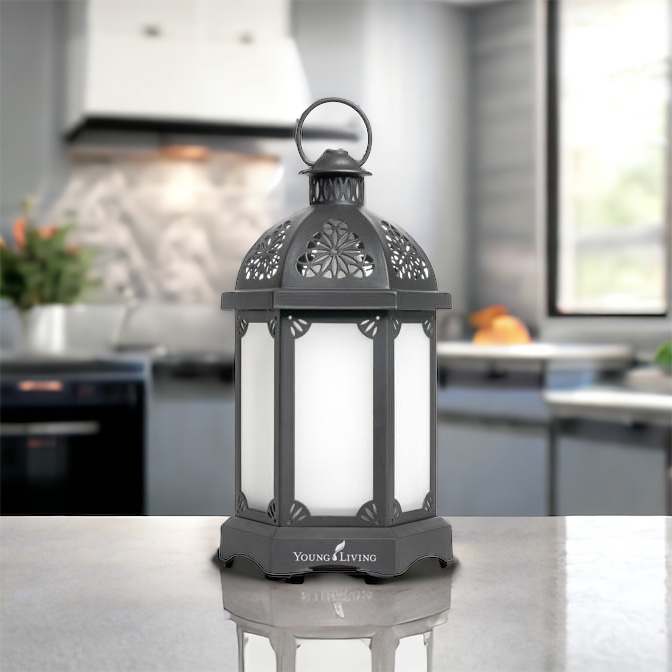 Young Living aróma difúzer Lucerna čierny antracit + lavender a peppermint 2x5ml