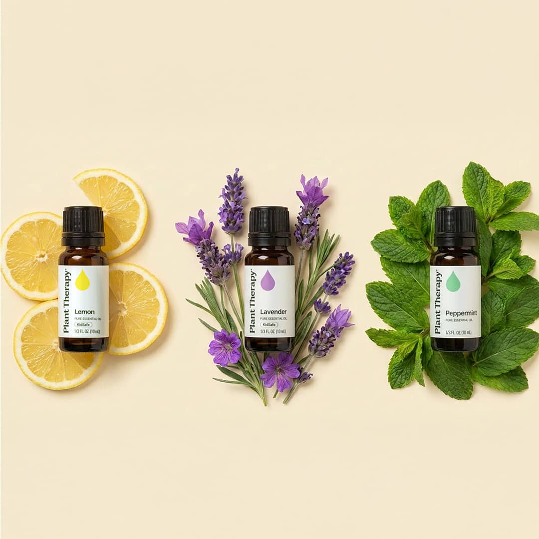 Plant Therapy Trio esenciálnych olejov citrón, levanduľa, mäta 3x10 ml
