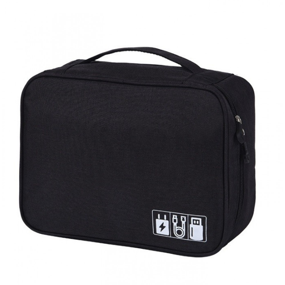 ZDRAVKO Cestovný organizér na nabíjačky, USB káble čierny
