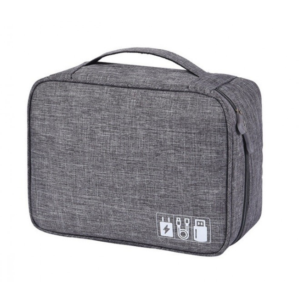 ZDRAVKO Cestovný organizér na nabíjačky, USB káble sivý