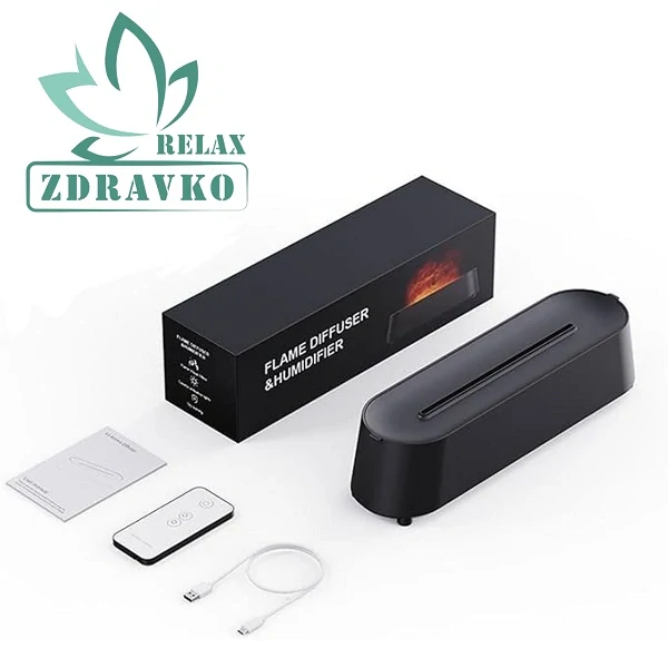 Zdravko Relax USB difúzer Fire čierny  + DoTERRA Trio esenciálnych olejov 3x5ml