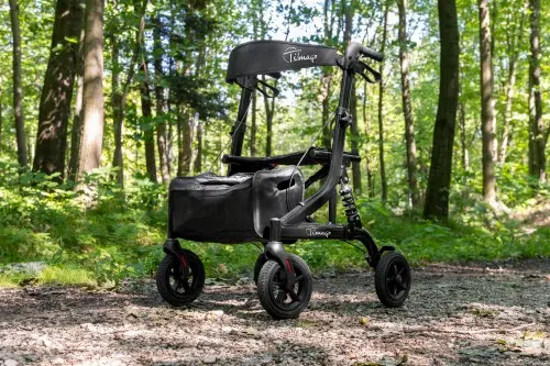 Štvorkolesové chodítko TIMAGO JOHNNIE – tlmiče, pneumatické kolesá, 150 kg