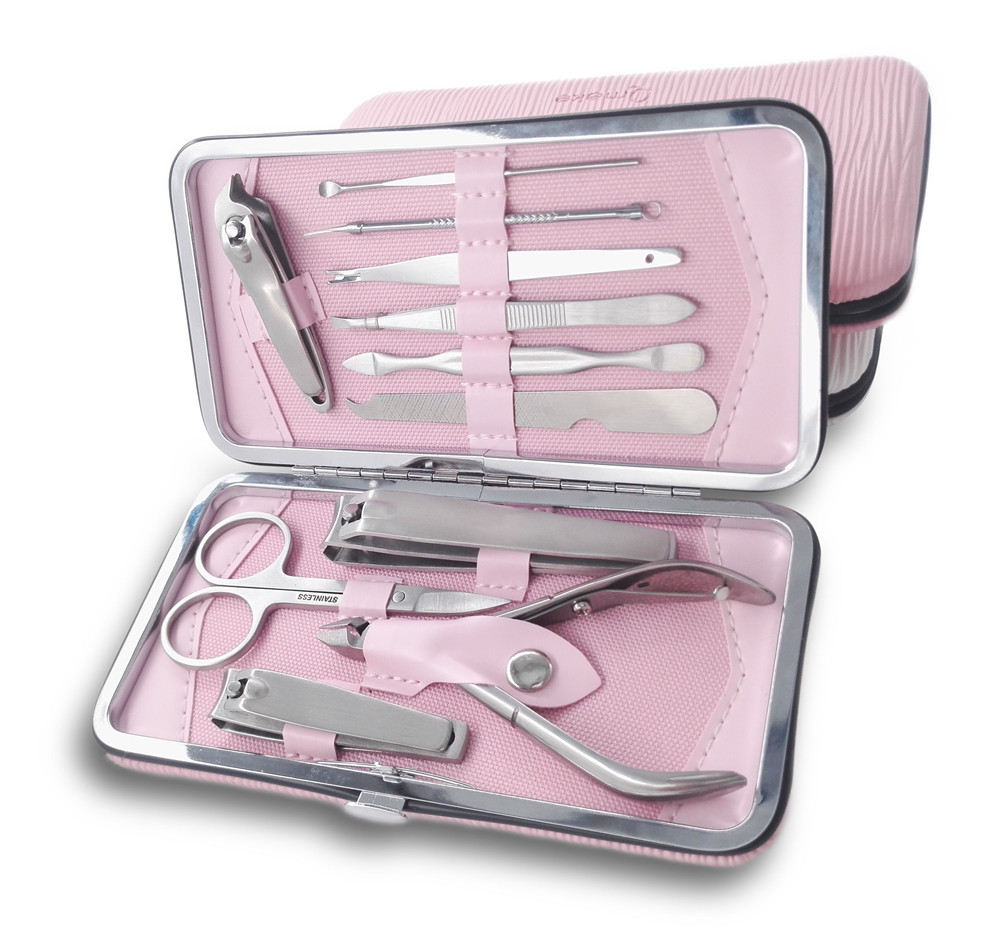 Manikúrny set dámsky 11 dielny ružová