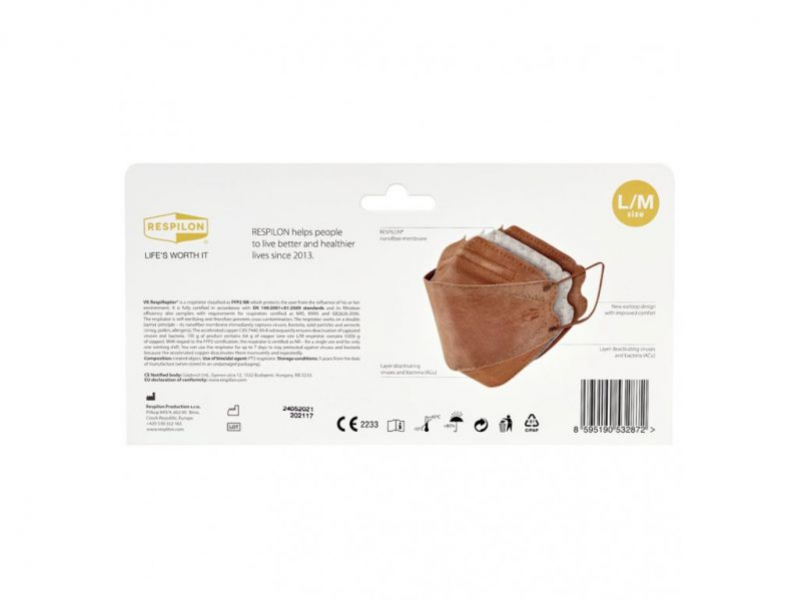 Respilon FFP2 Samosterilizačný respirátor VK RespiRaptor M/L 10ks