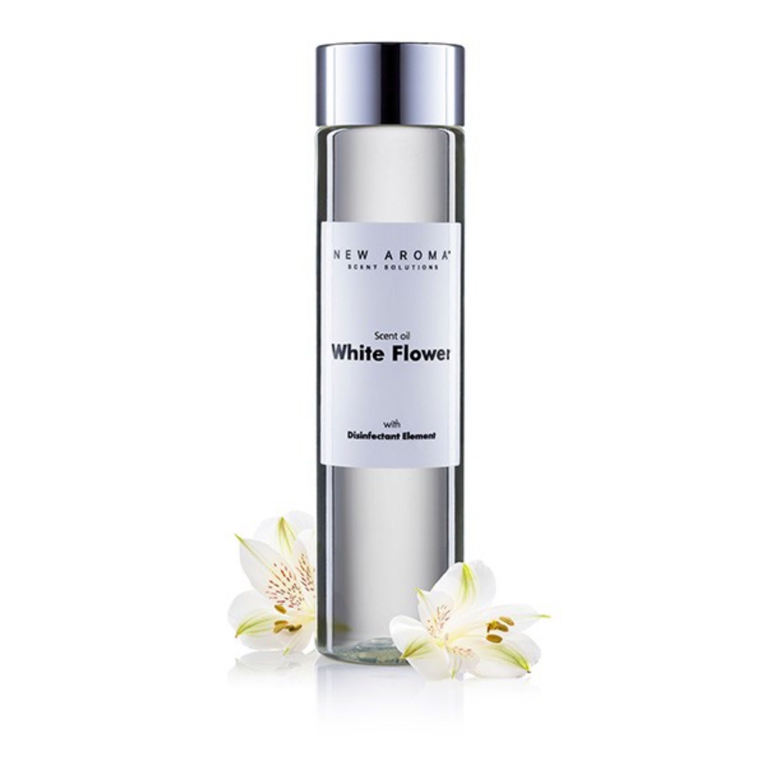AlfaPureo difuzér Basic biely + 200 ml White Flower – dezinfekčný aroma olej