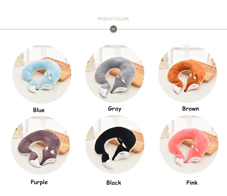 Detský cestovný vankúš Fox s maskou na spanie ružová