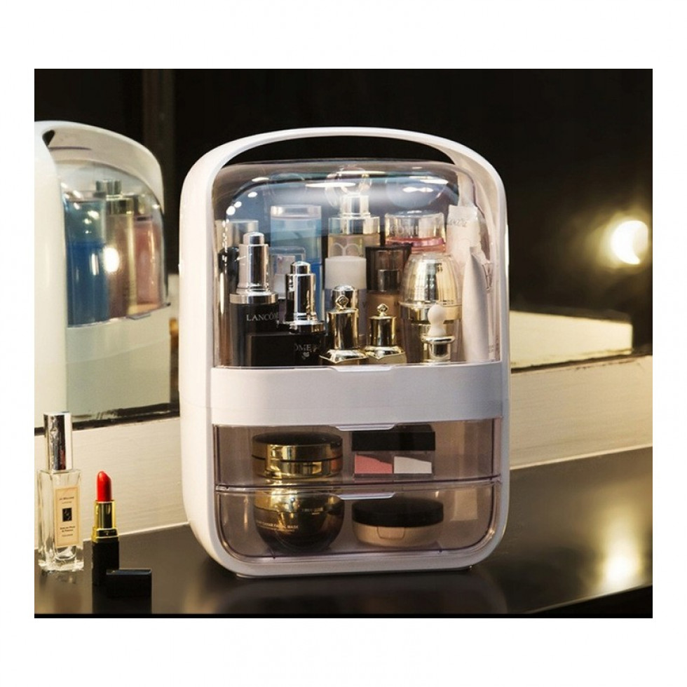 Organizér na kozmetiku so zásuvkami púdrový