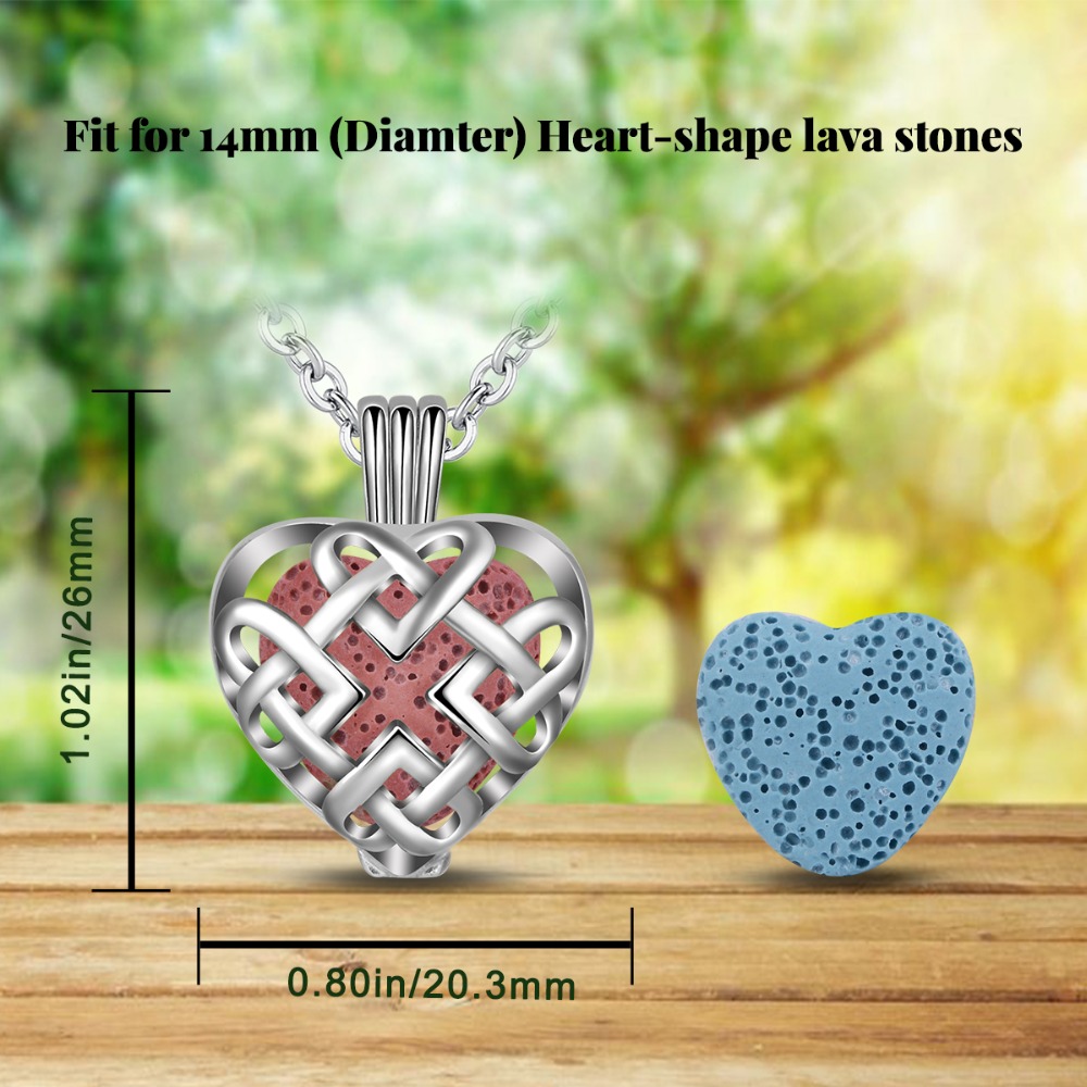 Aroma difúzny náhrdelník Srdce v mriežke lávové kamene + doTERRA Wild orange 5ml