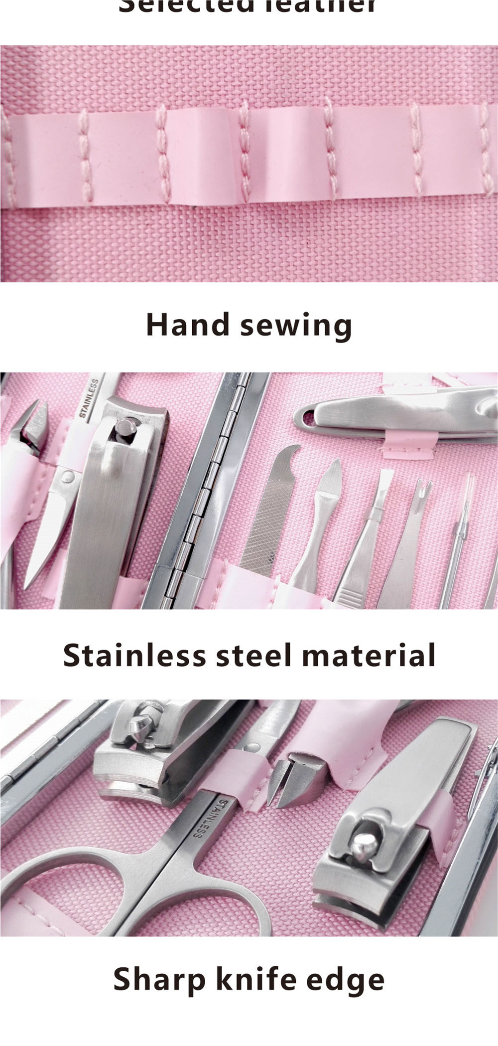 Manikúrny set dámsky 11 dielny ružová