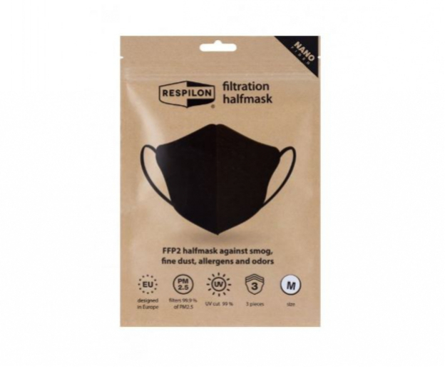 Respilon FFP2 Ochranné rúško s nanovláknom RespiProCarbo 3ks M
