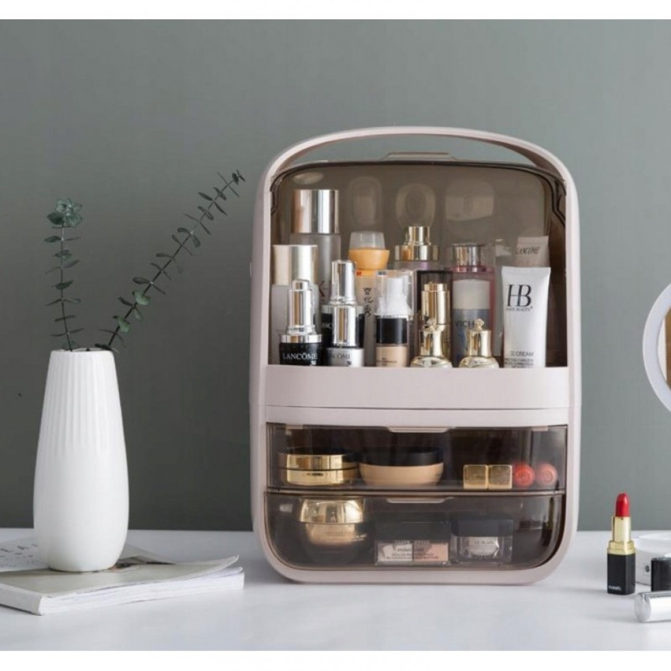 Organizér na kozmetiku so zásuvkami púdrový