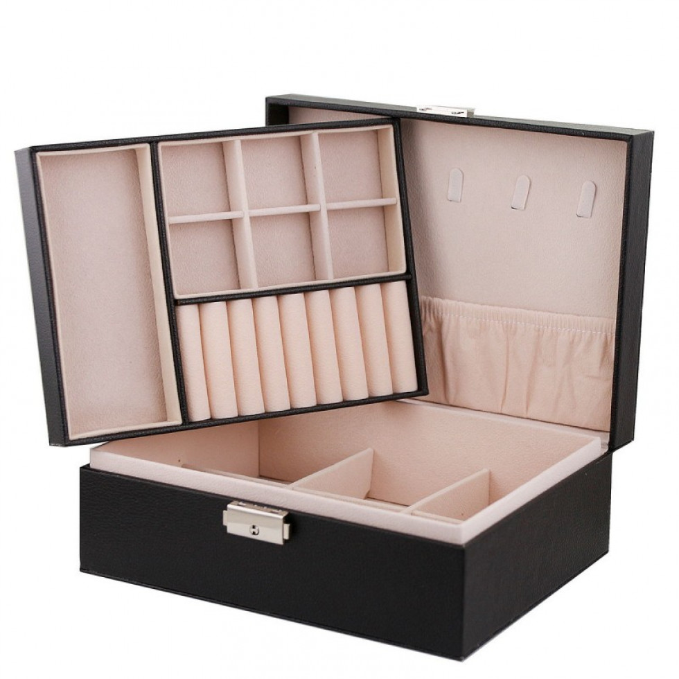 Šperkovnica kufrík čierna