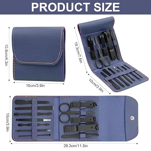 Manikúrny set pánsky 12 dielny modrý