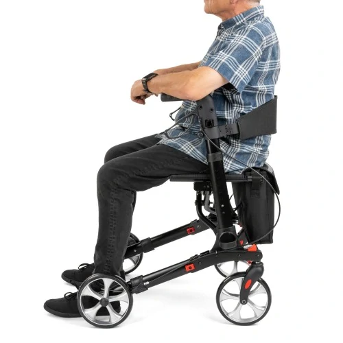 Odľahčené 4-kolesové chodítko YOLA čierne, 136 kg