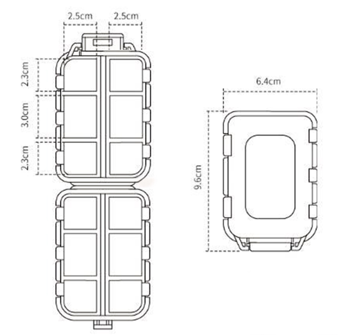 Dávkovač liekov týždenný 12 dielny cestovný sivý