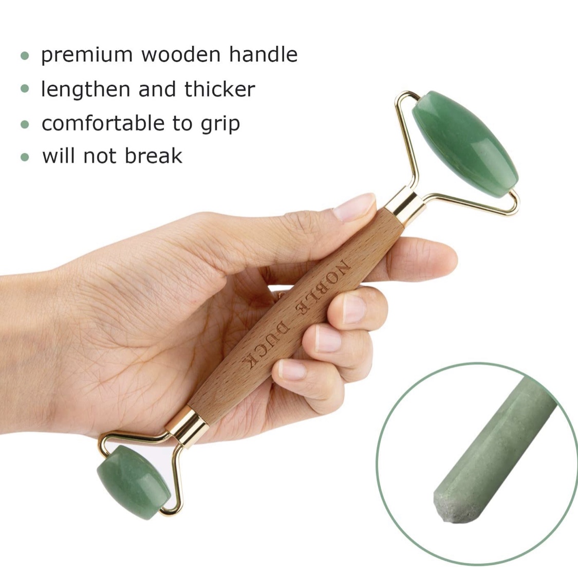 Masážny valček NOBLE DUCK Roller a Gua sha kameň - nefrit