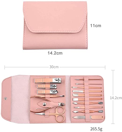 Manikúrny set dámsky 16 dielny ružová