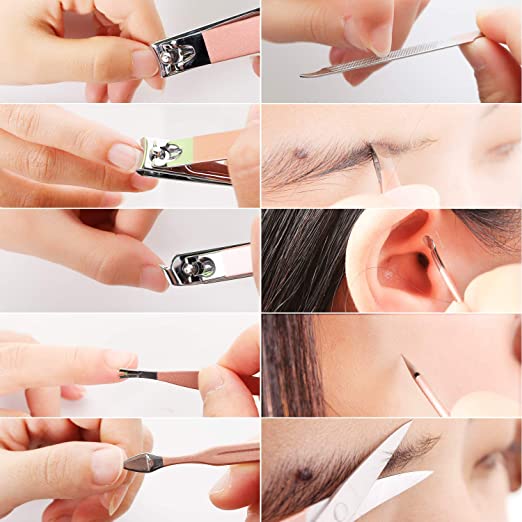 Manikúrny set dámsky 10 dielny ružová