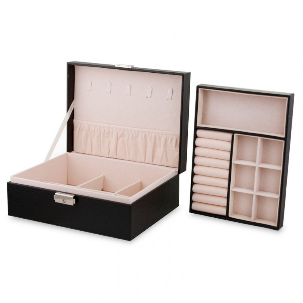 Šperkovnica kufrík čierna