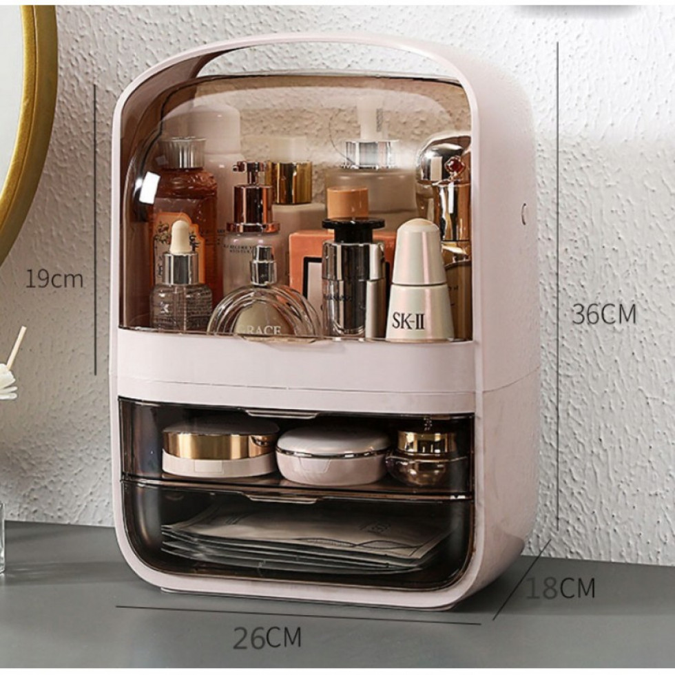 Organizér na kozmetiku so zásuvkami púdrový