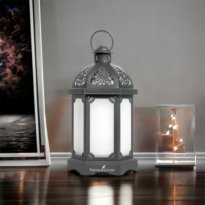 Young Living aróma difúzer Lucerna čierny antracit + lavender a peppermint 2x5ml