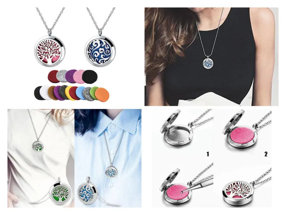 Aroma difúzny náhrdelník strieborná farba 50 cm Vincenza