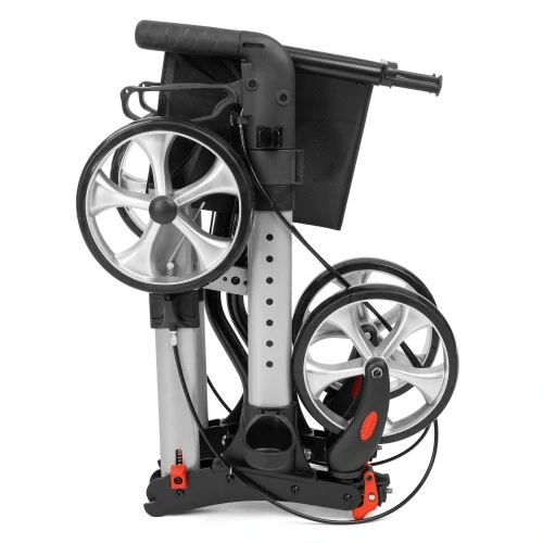 4-kolesové chodítko YOLA sivé – odľahčené, nosnosť 136 kg