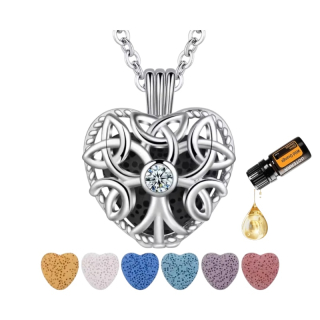 Aroma difúzny náhrdelník Srdce so zirkónom lávové kamene + doTERRA Wild orange 5ml