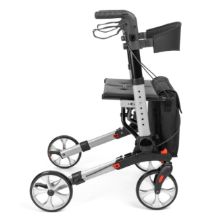 4-kolesové chodítko YOLA sivé – odľahčené, nosnosť 136 kg