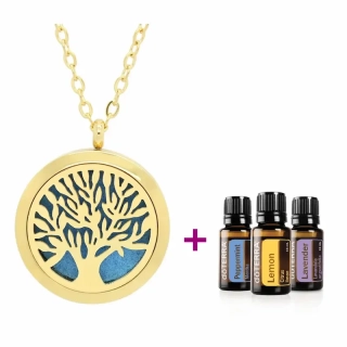 doTerra Trio esenciálnych olejov + Aroma náhrdelník Vincenza zlatý