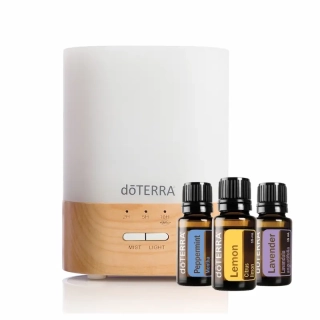 DoTERRA Lumo aróma difuzér+ DoTERRA Trio esenciálnych olejov 3x5ml