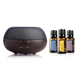 doTERRA Brevi Walnut diffuser + doTERRA Trio esenciálnych olejov 3x5 ml